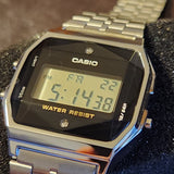 RELOJ CASIO VINTAGE A159WAD-1DF DIAMOND PLATEADO MADE IN JAPAN