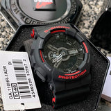 RELOJ CASIO VINTAGE G-SHOCK GA-110HR-1ADR ANA-DIGI NEGRO-ROJO PANTALLA NEGATIVA