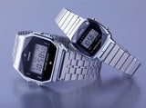 RELOJ CASIO VINTAGE A159WAD-1DF DIAMOND PLATEADO MADE IN JAPAN