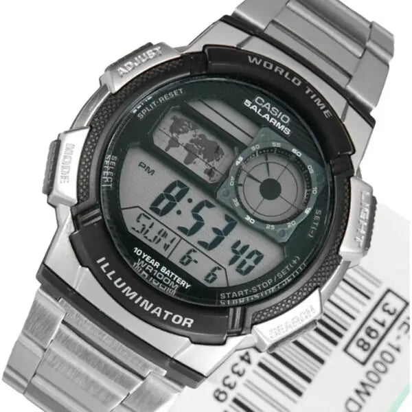 RELOJ CASIO VINTAGE AE-1000WD-1AVDF PLATEADO