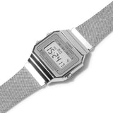 RELOJ CASIO VINTAGE A700WM-7ADF PLATEADO SLIM PULSERA MILANESE