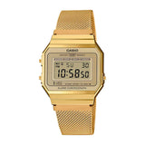 RELOJ CASIO VINTAGE A700WMG-9ADF DORADO SLIM PULSERA MILANESE