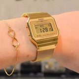 RELOJ CASIO VINTAGE A700WMG-9ADF DORADO SLIM PULSERA MILANESE