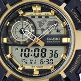 RELOJ CASIO VINTAGE AEQ-200W-9AVDF NEGRO / DORADO ANALOGO - DIGITAL