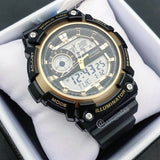 RELOJ CASIO VINTAGE AEQ-200W-9AVDF NEGRO / DORADO ANALOGO - DIGITAL