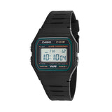 RELOJ CASIO VINTAGE F-91W-3DG NEGRO LINEA VERDE