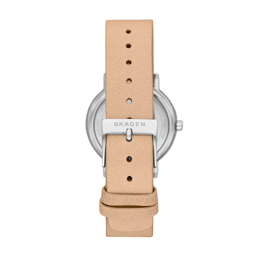 RELOJ SKAGEN MUJER SKW2839 ANÁLOGO PLATEADO BLANCO PULSERA CAFÉ CLARO