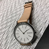 RELOJ SKAGEN MUJER SKW2839 ANÁLOGO PLATEADO BLANCO PULSERA CAFÉ CLARO