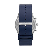 RELOJ SKAGEN HOMBRE SKW6653 ANÁLOGO NEGRO ACERO CHRONO PULSERA CUERO AZUL