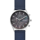 RELOJ SKAGEN HOMBRE SKW6653 ANÁLOGO NEGRO ACERO CHRONO PULSERA CUERO AZUL