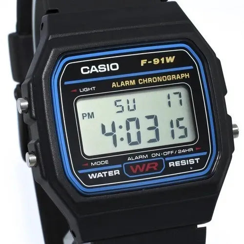 RELOJ CASIO VINTAGE F-91W-1DG NEGRO CLÁSICO