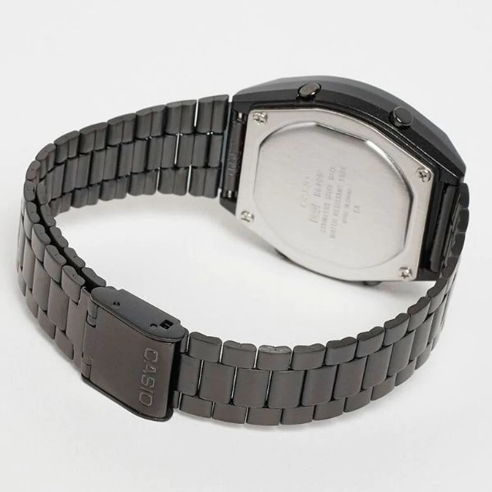 RELOJ CASIO VINTAGE B640WBG-1BDF NEGRO GLITTER PANTALLA NEGATIVA