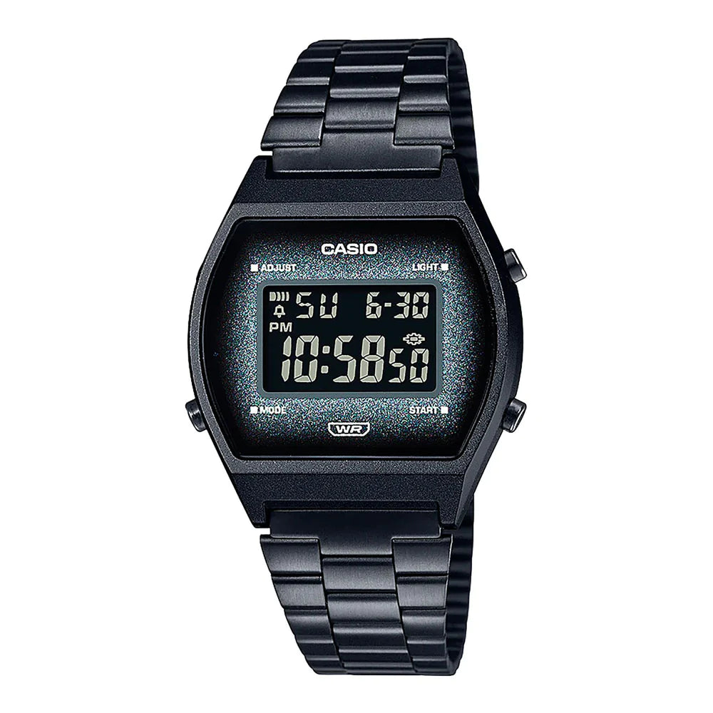 RELOJ CASIO VINTAGE B640WBG-1BDF NEGRO GLITTER PANTALLA NEGATIVA