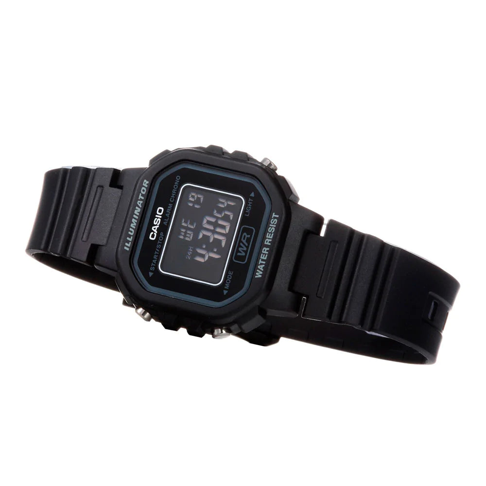 RELOJ CASIO VINTAGE LA-20WH-1BDF MINI NEGRO PANTALLA NEGATIVA