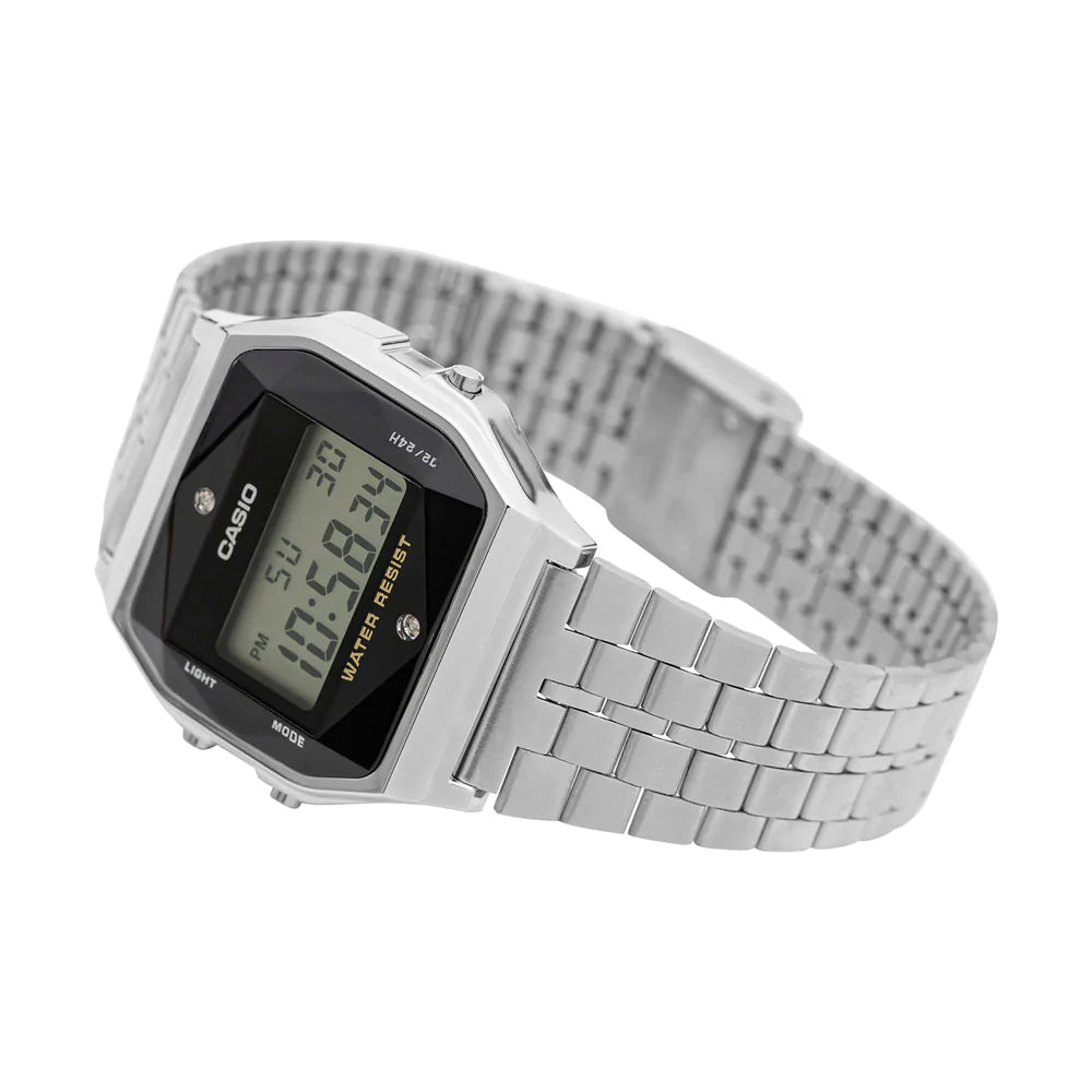 RELOJ CASIO VINTAGE A159WAD-1DF DIAMOND PLATEADO MADE IN JAPAN