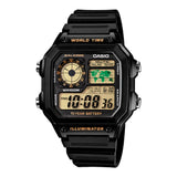RELOJ CASIO VINTAGE ROYALE AE-1200WH-1BVDF NEGRO PANTALLA VERDE